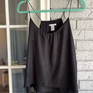 Textured black tank top